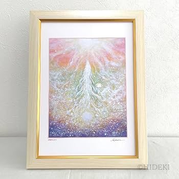 風水開運ヒーリング絵画＊惑星と夢色龍神～銀河鉄道～虹色白龍　夜空　SL 人間関係 虹龍王】S~Mサイズ│かっこいい龍イラスト│龍の絵